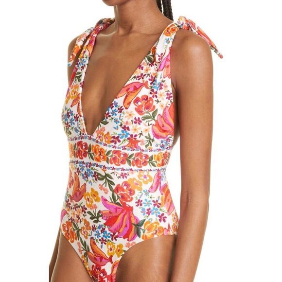 💕FARM RIO💕 Spring Bananas One Piece Swimsuit ~ Spring Bananas Print XS NWT - Picture 8 of 16
